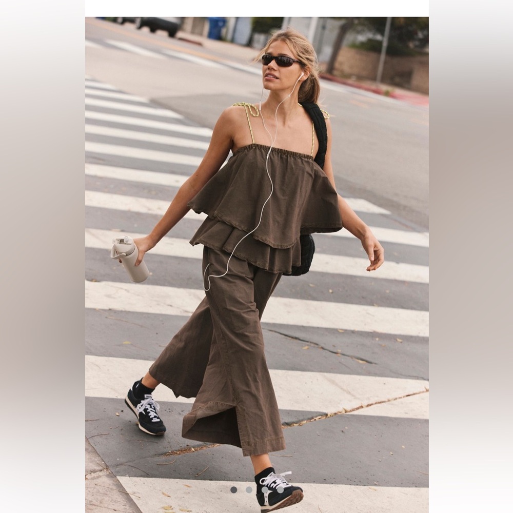 FP MVMNT Brown Wide Leg Jumpsuit - Picture 6 of 8